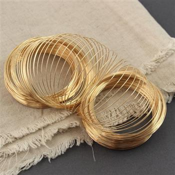 Drut pamięciowy na bransoletki złoty KC stalowy 0,6mm/6cm [20 żeberek]