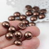 Glass Pearl Cabochon Dark Copper 10mm