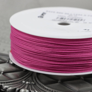 Sznurek pleciony poliestrowy ciemny różowy 0,8mm Pega [1metr]