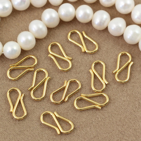 Zapięcie typu S stal szlachetna złota 13x7mm