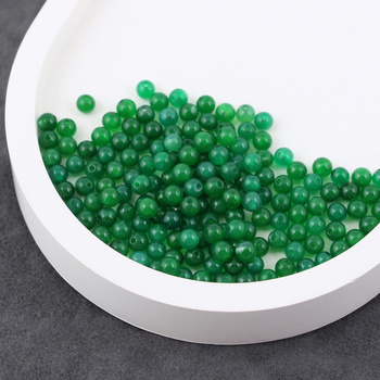 Agat brazylijski kula gładka zielona 4mm [10szt]