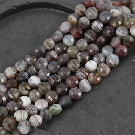 Agat botswana moneta fasetowana 8mm