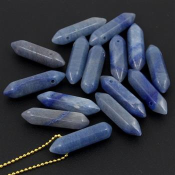 Awenturyn niebieski zawieszka grot 32x9mm