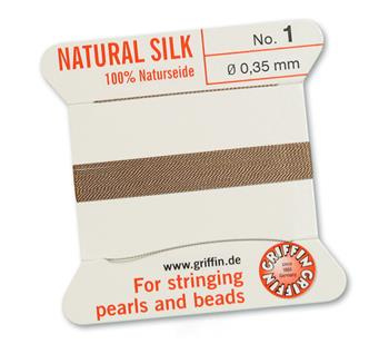 Griffin Nici jedwabne z igłą beige 0,35mm [2m]