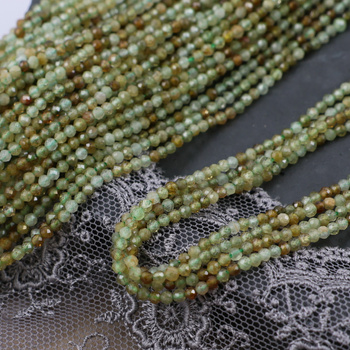 Granat zielony kula fasetowana 2mm [sznur 39cm]