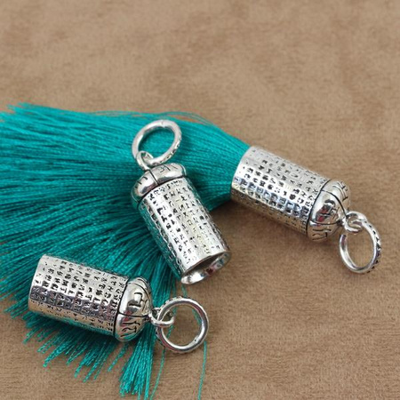 Ozdobna tulejka do wklejania srebrna 22x12mm