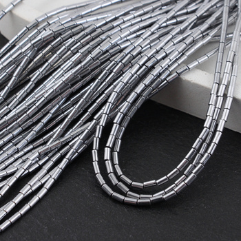 Hematyt srebrny wałek gładki 4x2mm [sznur 40cm]