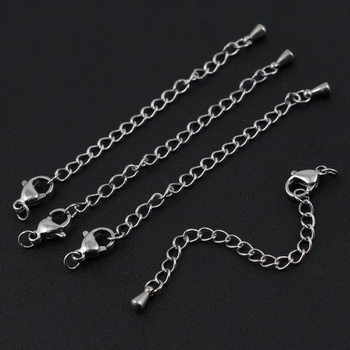 Zapięcie przedłużka z karabińczykiem stal szlachetna 5cm