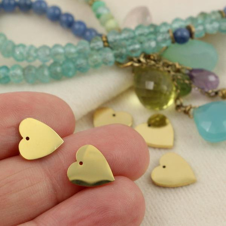 Zawieszka serce stal szlachetna pozłacana PVD 11x10mm