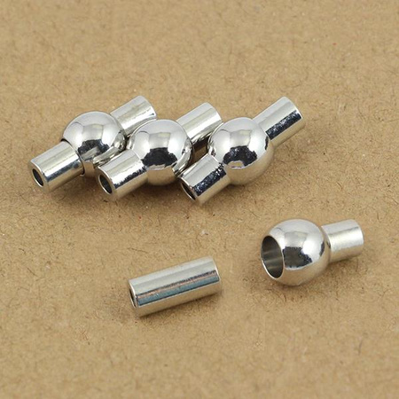 Zapięcie metalowe magnetyczne z kulką do wklejania 2mm
