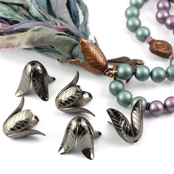 Czapeczka ozdobna tulipan czarny 18mm