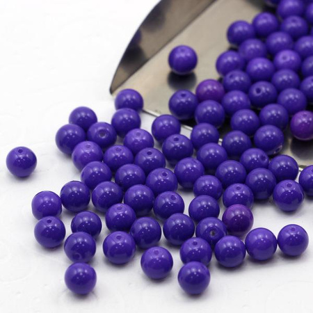 Koralik szklany kula fioletowa 6mm