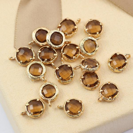 Zawieszka w złotej oprawie moneta koniakowa 7,5mm