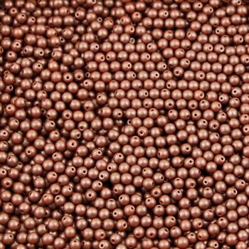 Round Beads Powdery - Brown 3mm [50szt]