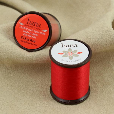 Hana japońskie nici nylonowe do beadingu Koi red [szpula 100m]