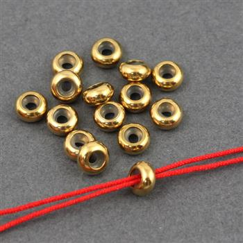 Stoper blokada z silikonem stal szlachetna pozłacana 6x3mm/3,0