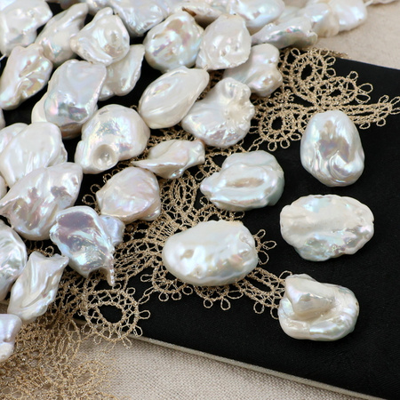 Perła słodkowodna baroque biała 15-25mm