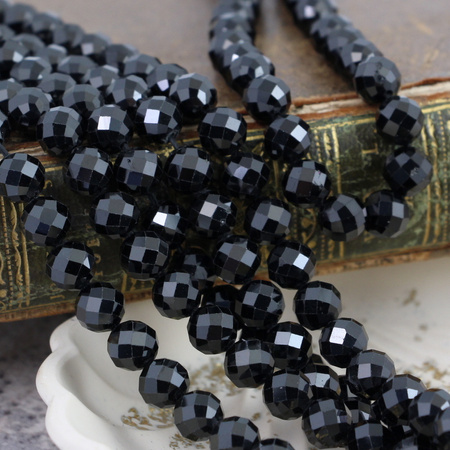 Spinel czarny kula fasetowana 8mm