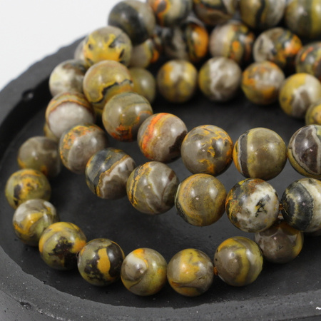 Jaspis trzmieli bumblebee kula gładka 11mm