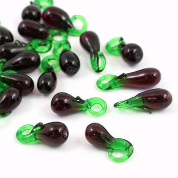 Zawieszka szklana bakłażan 24x9mm