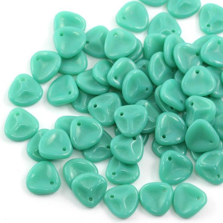 Rose Petals 8x7mm Turquoise Green Opaque [10szt]