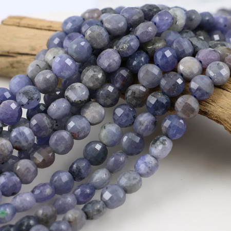 Tanzanit moneta fasetowana 6mm