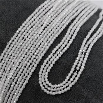 Cyrkonia kula fasetowana biała 2mm [sznur 37cm]