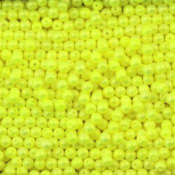 Round Beads Neon - Yellow 4mm [50szt]