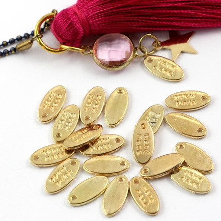 Zawieszka złota owal Hand Made 11x5mm