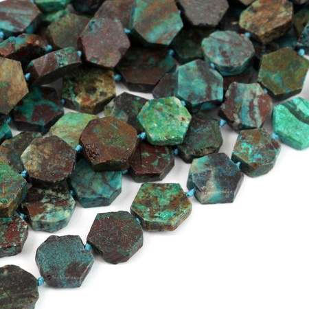 Chryzokola sześciokąt 15mm