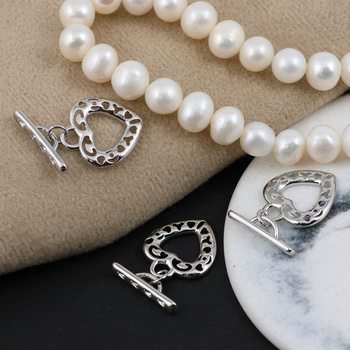 Zapięcie toggle ażurowe serce mosiądz 15mm