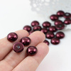 Glass Pearl Cabochon Burgundy 12mm