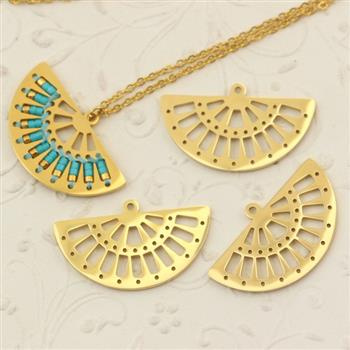 Baza wachlarz stal szlachetna pozłacana PVD 30x17mm