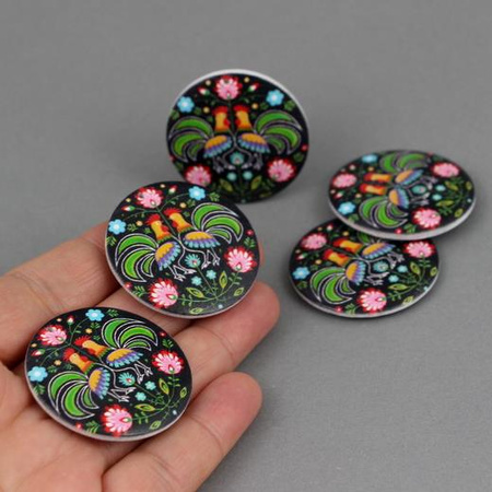 Drewniany krążek baza kolczyka polski folk 40mm