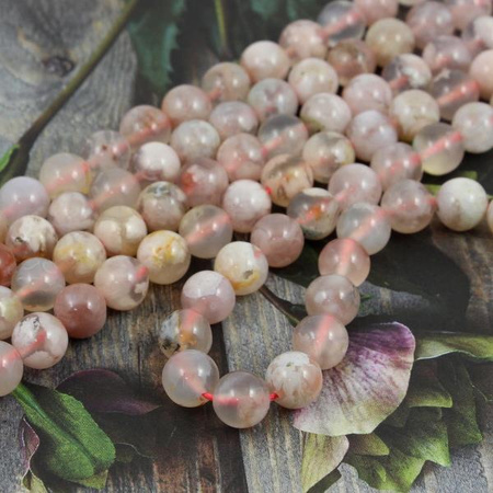 Agat sakura kula gładka 6mm