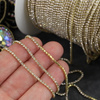 Taśma ozdobna cyrkoniowa gold/crystal 1,5mm [50cm]