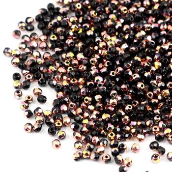 Fire Polish 2mm Jet California Pink [80szt]