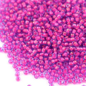 Toho Round 11/0 Luminous Lt Sapphire/Neon Pink-Lined [10g]