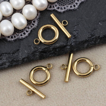 Zapięcie mini toggle stal szlachetna pozłacana 10mm