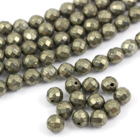 Piryt złoty kula fasetowana 8mm