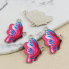 Zawieszka srebrna emaliowana różowy motyl 24x16mm