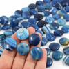 Agat pasiasty moneta niebieska 18mm