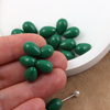 Koralik szklany kropla zielona 12x8mm