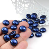Glass Pearl Cabochon Midnight Blue 12mm