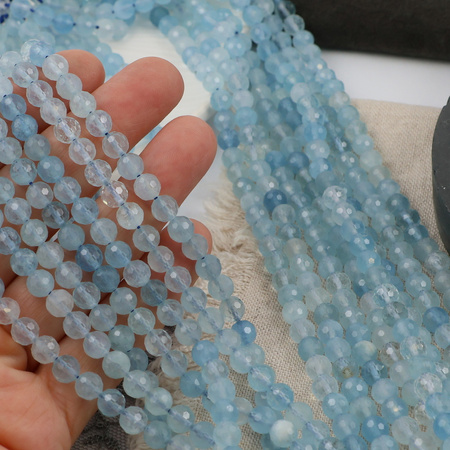 Akwamaryn kula fasetowana 6mm