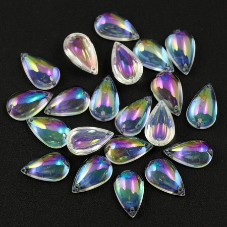 Kaboszon akrylowy jelly crystal AB łezka 15x9mm