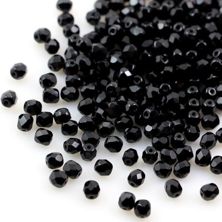 Fire Polish 4mm Jet [40szt]