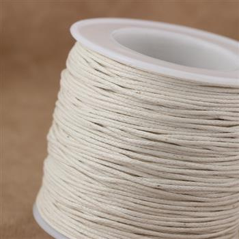 Sznurek bawełniany woskowany kremowy 1mm [szpula 80m]