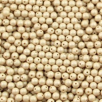 Round Beads Powdery - Beige 6mm [20szt]