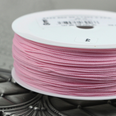 Sznurek pleciony poliestrowy różowy 0,8mm Pega [1metr]